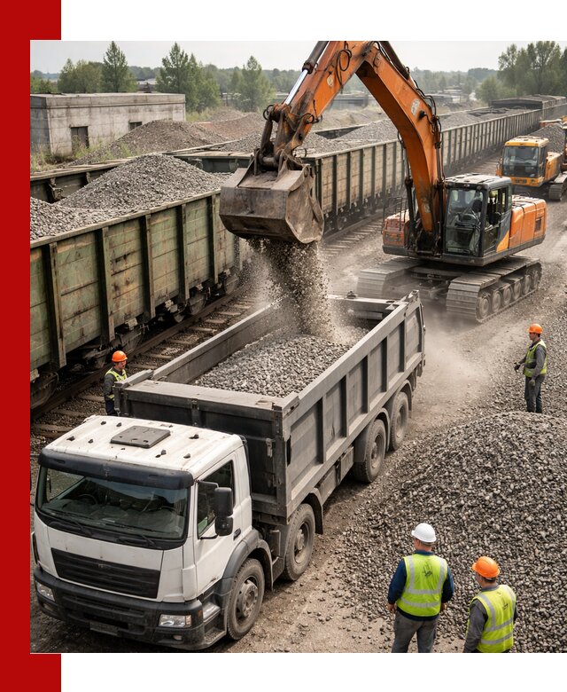 Железнодорожный щебень фракция 25–60 для поставок в Кирове