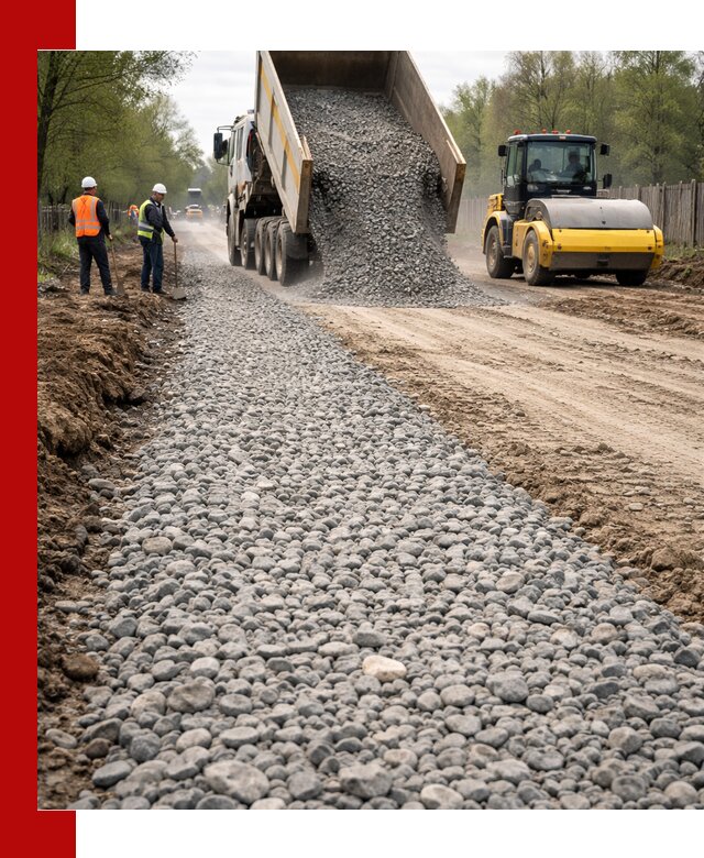 Доставка щебня для отсыпки дорог в Кирове высокого качества