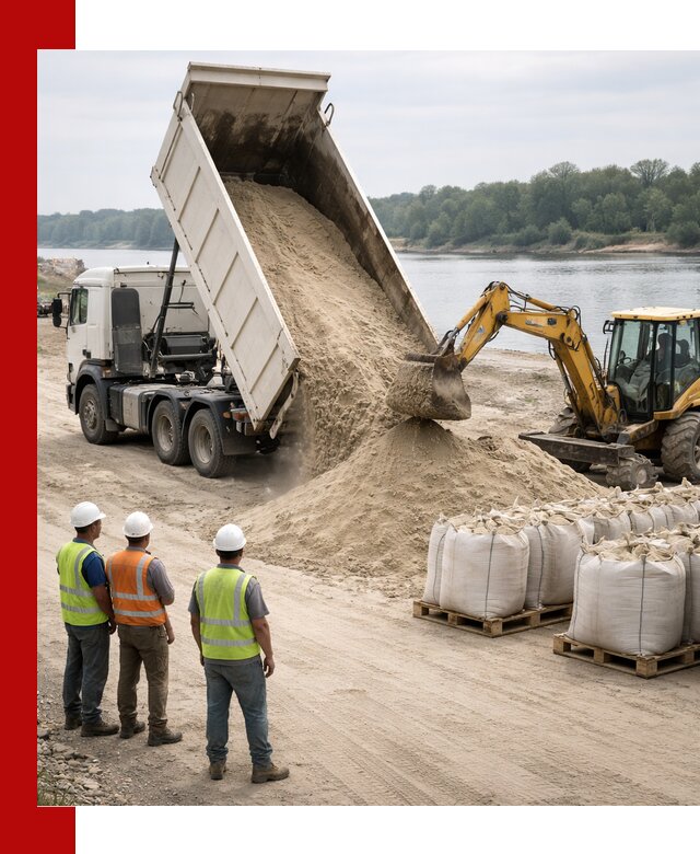 Доставка речного песка в Кирове самосвалами и погрузкой