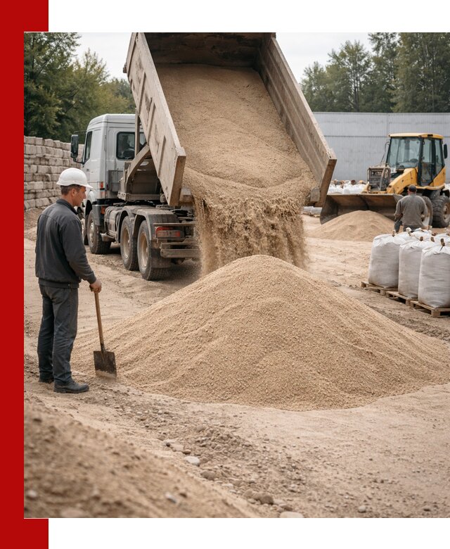 Кварцевый песок фракция 0–3 мм с доставкой в Кирове
