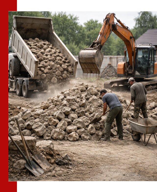 Доставка и разгрузка бутового камня в Кирове