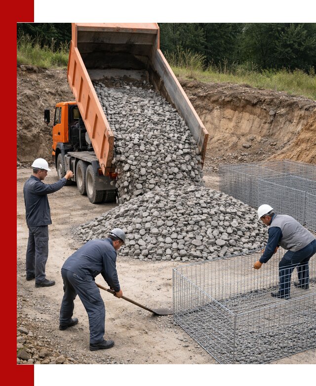 Камень для габионов с доставкой в Кирове быстро и надёжно