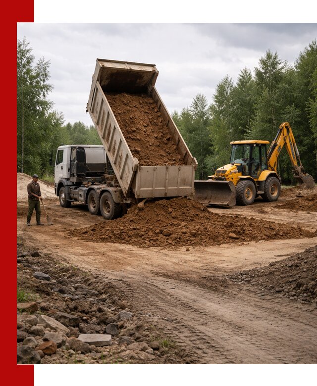 Доставка суглинка самосвалами в Кирове подсыпка и планировка