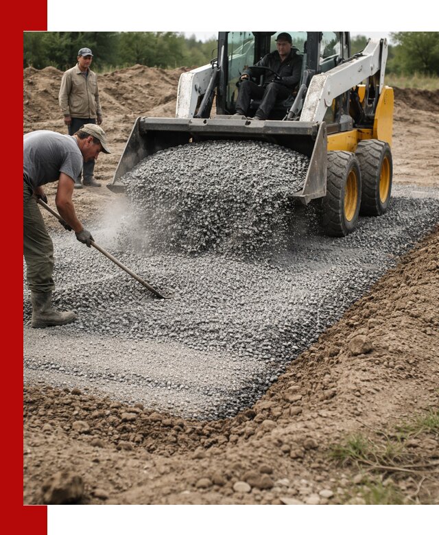 Устройство щебеночной подушки в Кирове для дорог и фундаментов